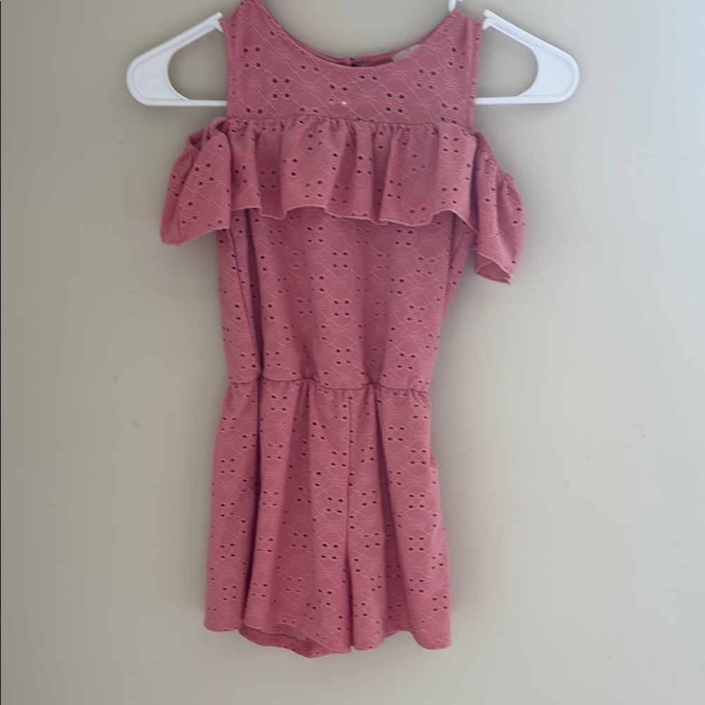 Pink Eyelet Kids One Piece